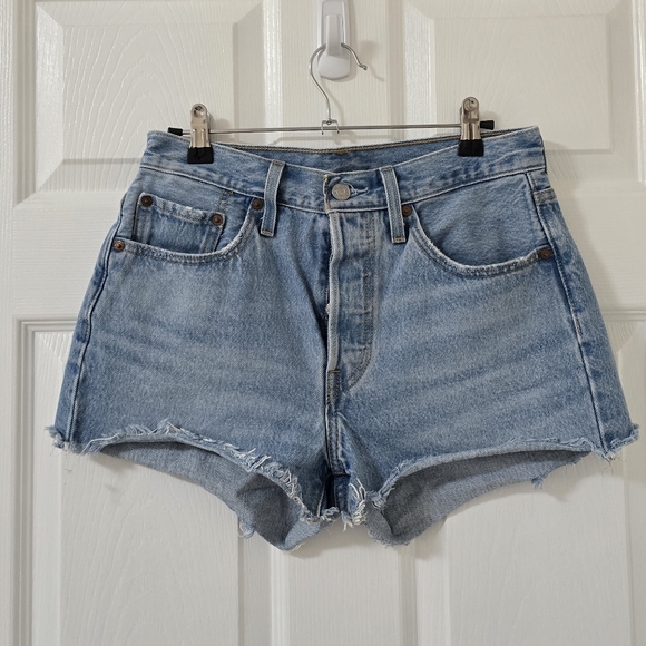 Levi's 501 Original Denin Cut Off Jean Shorts Size 27 - Picture 4 of 9